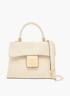 اشتري Monogram Embossed Crossbody Bag with Flap Closure في الامارات