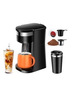 Buy Coffee Maker, Single Serve Coffee Maker for K Cup Pod & Ground Coffee 2 in 1, 750W & 420ml, Auto Shut Off, Hot and Cold Instant Coffee Maker with Travel Mug, for Home, Office in Saudi Arabia