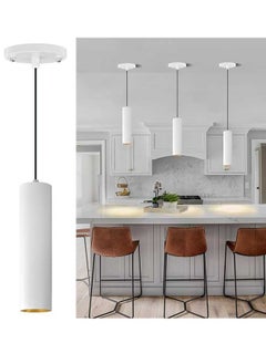 Buy White Modern LED Pendants, Dimmable 7W Hanging Pendant Spotlight Fixture, Aluminum Cylinder Pendant Lighting for Kitchen Island, Bar Counter, Bedroom, 3000K, 1 Pack in Saudi Arabia