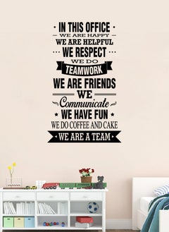 اشتري In This Office We Are Happy Quote  Wall Decal - Wall Arts Home Décor - Wall Sticker, 50x80 cm by Spoil Your Wall في الامارات