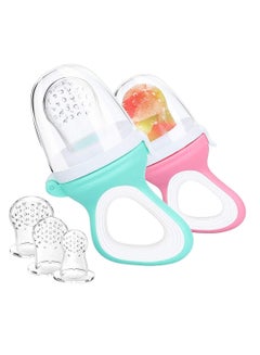 Buy 2 PCs Baby Food Fruit Feeder Pacifier with 3 PCs Replacement Silicone Pouches in UAE