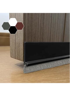 اشتري Door Sweep for Bottom of Door, Integrated Design with Brush, Self Adhesive Under Door Draft Stopper, Door Seal Dust/Noise/Hot or Cold Air Insulation (Black) في السعودية