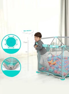 Buy Baby Playpen, Foldable and Portable Play Yard for Baby Toddlers, Activity Centre with Breathable black Mesh in UAE