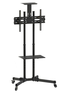 Buy TV Stand Wall Brackets With Wheels Rolling TV Cart for 32-75 Inch LCD LED OLED Flat Panel Black in UAE