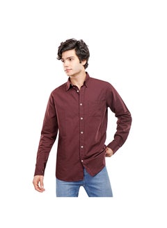 Buy COUP Custom Fit Basic Shirt For Men - Burgundy - M in Egypt