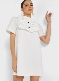 Buy Front Button Ruffle Dress in UAE