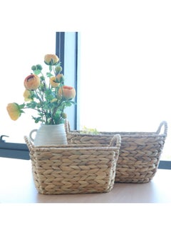 Buy Boheme Set Of 2 Rattan Basket L:38.5X19X18Cm  S:30.5X11X14Cm in UAE