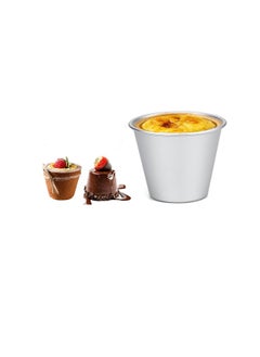 Buy Pudding Moulds for Baking, Mini Aluminum Moulds for DIY Cooking Pudding, Cups Egg Tart Mold Muffin Cupcake  140ml in Saudi Arabia