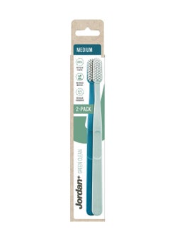 Buy Jordan Green Clean Medium 2PK Toothbrush in UAE