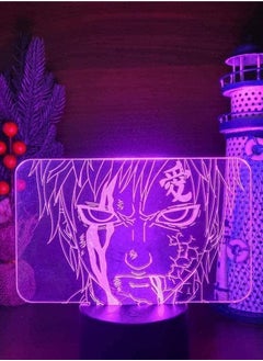 Buy Gift Night lamp for Kids 3D Light 7/16 Colors Change with Touch Naruto Gaara Anime Lamp 3D LED Multicolor Night Lights Color Changing Lampara Home Decoration for Christmas Gift in UAE