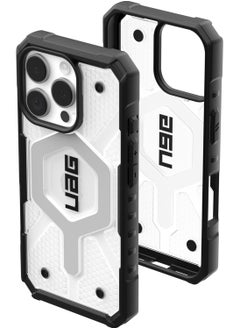 Buy UAG Pathfinder Clear MagSafe for iPhone 16 PRO Case Cover [18 Feet Drop tested]  - Ice | Silver in UAE