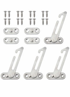 اشتري 4PCS Window Restrictor Locks UPVC Window Restrictor Hook Window Security Lock Stainless Steel Child Lock Restrictor Safety Catch with Screws- Right في الامارات