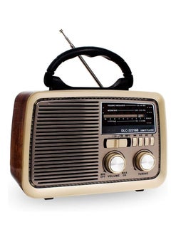 Buy Portable Bluetooth Radio Brown/Gold/Black in Saudi Arabia