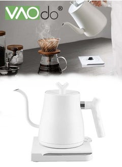 Buy Electric Kettle 1000W Steel Stainless Liner Gooseneck Kettles Automatic Power-off for Pour Over Coffee Tea Quick Heating 1L Hot Water Boiler Matte White in UAE