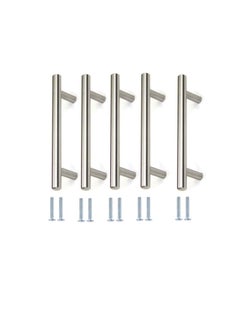 اشتري Stainless Steel Kitchen Cabinet Drawer T-Bar Cabinet & Furniture Pull Cabinet Door Handles and Pulls Cabinet Knobs Brushed Nickel. (25 x Hole size 19 CM, Pack of 5) في الامارات