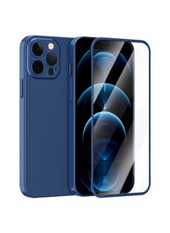 Buy Green 360 Carsaca Plus Case with Normal HD Glass for iPhone 13 Pro - Blue in UAE