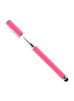 Buy 2 In 1 Ball Point Capacitive Screen Stylus Touch Pen With Cover Pink in UAE