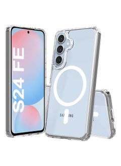 Buy Case for Samsung Galaxy S24 FE 5G 2024, Magnetic Cover Compatible with MagSafe, Hard Back Slim Shockproof Bumper, Support Wireless Charging in UAE