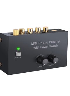 Buy Compact Phono Preamplifier for MM Turntable, Preamp with Volume Control and Power Switch, RCA Input to RCA and 1/4'' TRS Output, Low Noise with DC 12V Certified Power Adapter in Saudi Arabia