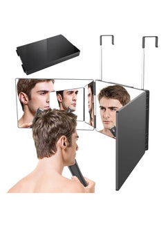 اشتري Barber Mirror, 3 Way Mirror Vanity Mirror Hair Accessories 360 Degree Makeup Mirror Trifold Mirror to View the Back of the Head في السعودية