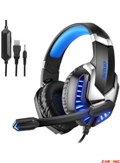 Buy Gaming Headset With Microphone Gaming Headphones PC 3.5 mm Jack Stereo Bass Compatible With PS4 PS5 Switch PC Laptop Mac in UAE