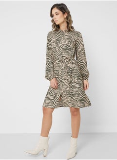 Buy Tie Detail Printed Dress in UAE