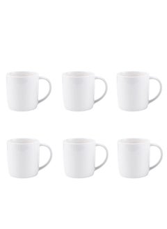 Buy 6-Piece Porcelain Mug Set 320ML White in Saudi Arabia