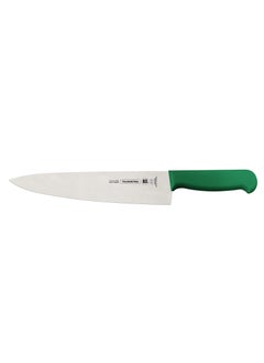 Buy Professional 10 Inches Meat Knife with Stainless Steel Blade and Green Polypropylene Handle with Antimicrobial Protection in UAE