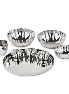 Buy ARTTDINOX Designer Dinner Set Heavy Gauge Stainless Steel Mushroom Series | Set of 33 Pcs | Rhythm Series | by Jindal in UAE