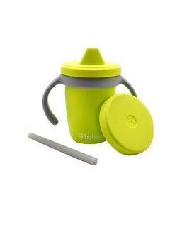 Buy 4 In 1 Silicone Toddler Straw Sippy Cup With Lid And Straw, Lime in Saudi Arabia