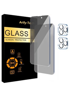 Buy Privacy Full Coverage Screen Protector for iPhone 15 Pro Max 6.7-inch with Camera Lens Protector, Anti-Spy Tempered Glass Film, 2-Pack Each in UAE