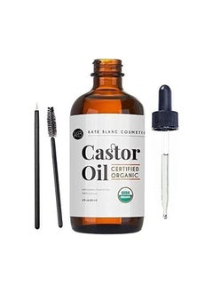 Buy Castor Oil USDA Certified Organic for Eyelashes, Eyebrows and Hair 2oz in UAE