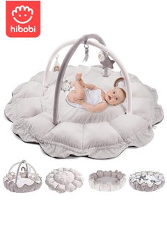 Buy 5-in-1 Multifunctional Baby Play Mat, Plush Play Gym, Convertible - Grey in Saudi Arabia