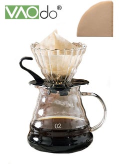 Buy 42PCS Drip Coffee Maker with Glass Coffee Dripper and 40PCS Coffee Filter Flip-Up Home or Office Coffee Maker Pour Over Coffee Pot in UAE