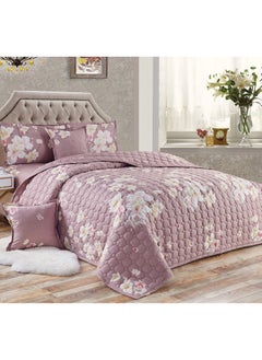 Buy Floral Printed Compressed Comforter Set, 160 x 210 cm Twin Size Reversible 4 pcs Bedding Set, Multicolor in Saudi Arabia