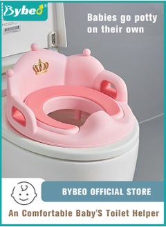 اشتري Potty Training Seat, Removable Design Toilet Train Seats, Potties Chair for Kids Toddlers Boys Girls, Portable Children Travel Toileting Toilets, with Handles and Backrest, Pink Cartoon Crown Shape في الامارات