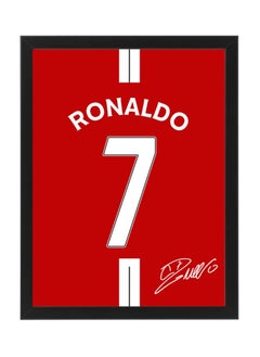 Buy Ronaldo Manchester United Autographed Jersey Poster with Frame 30x40cm in UAE