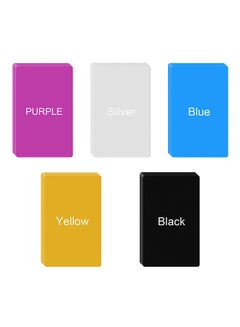 Buy 100Pcs Name Plate Alumium Card Multicolor Business Cards ID Laser Engraved Metal Tags Multipurpose Business Visiting Name DIY Cards Blank 5 Colors Black Silver Purple Yellow Blue in UAE