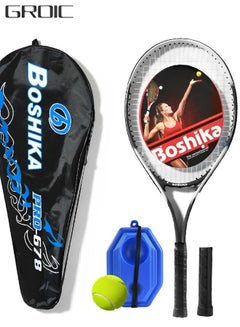 اشتري Tennis Rackets with Tennis Trainer Set, Recreational Adult Tennis Rackets Beginner Tennis Racket with 1 Tennis Trainer String Balls Elastic and a Portable Mesh Bag في الامارات
