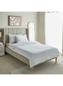 Buy Purely-Percale 3-Piece 300TC Percale Twin Duvet Quilt Cover Set 150 x 220 cm in Saudi Arabia