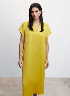 Buy V-Neck Side Slit Dress in Saudi Arabia