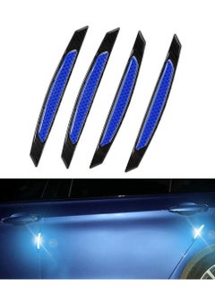 Buy Universal 4Pcs Reflective Car Door Edge Guard Stickers Carbon Fiber Auto Car Door Edge Bump Protector Sticker for Car SUV Pickup Truck (Blue) in UAE