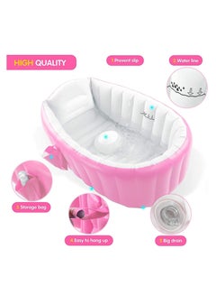 Buy Inflatable Baby Bath tub for Kids  Soft Cushion Central Seat Foldable Shower Basin Mini Air Swimming Pool for Kids | Baby Bathtub for Baby Kids in UAE