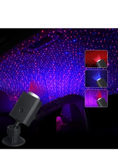 Buy USB Star Projector Night Light, 3 Colors 9 Lighting Modes, Portable Adjustable Romantic Car Interior Lights, 360 Degree Rotation, USB Car Roof Light Decor for Bedroom Party Ceiling (Blue & Red) in Saudi Arabia