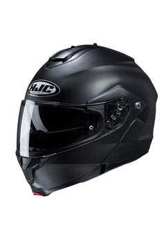 اشتري HJC C91 Solid Fip-Up Motorcycle Helmet Semi Flat Black - Large في الامارات