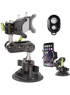 Buy Universal Ball Head Arm For Phone 2023 New 360° Rotating Car Phone Holder Mount Ballhead Magic Arm Suction Cup Phone Holder For Car Dashboard Windshield (With Remote Control) in UAE