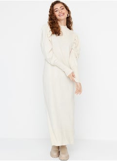 اشتري Stone Crew Neck Gathered Shoulder Knitwear Dress TCTAW23EB00047 في مصر