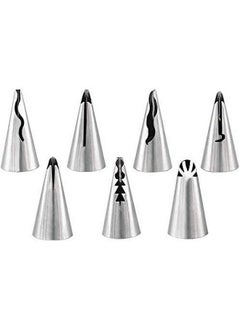 اشتري A Set Of 7Pcs Stainless Steel Russian Ruffle Skirt Icing Piping Tips Nozzles Pastry Cake Cupcake Decorating Baking Tool في الامارات