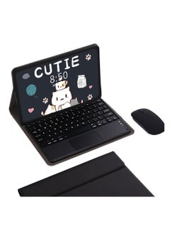 Buy 3 in 1,  Arabic and English Keyboard Case for Xiaomi Redmi Pad SE 11 Inch 2023 with Bluetooth Mouse, Lightweight Cover with Detachable Bluetooth Touch Keyboard (Black) in Saudi Arabia