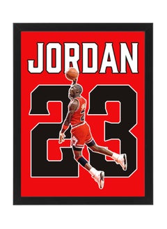 Buy Michael Jordan Basketball Poster with Frame 30x40cm in UAE